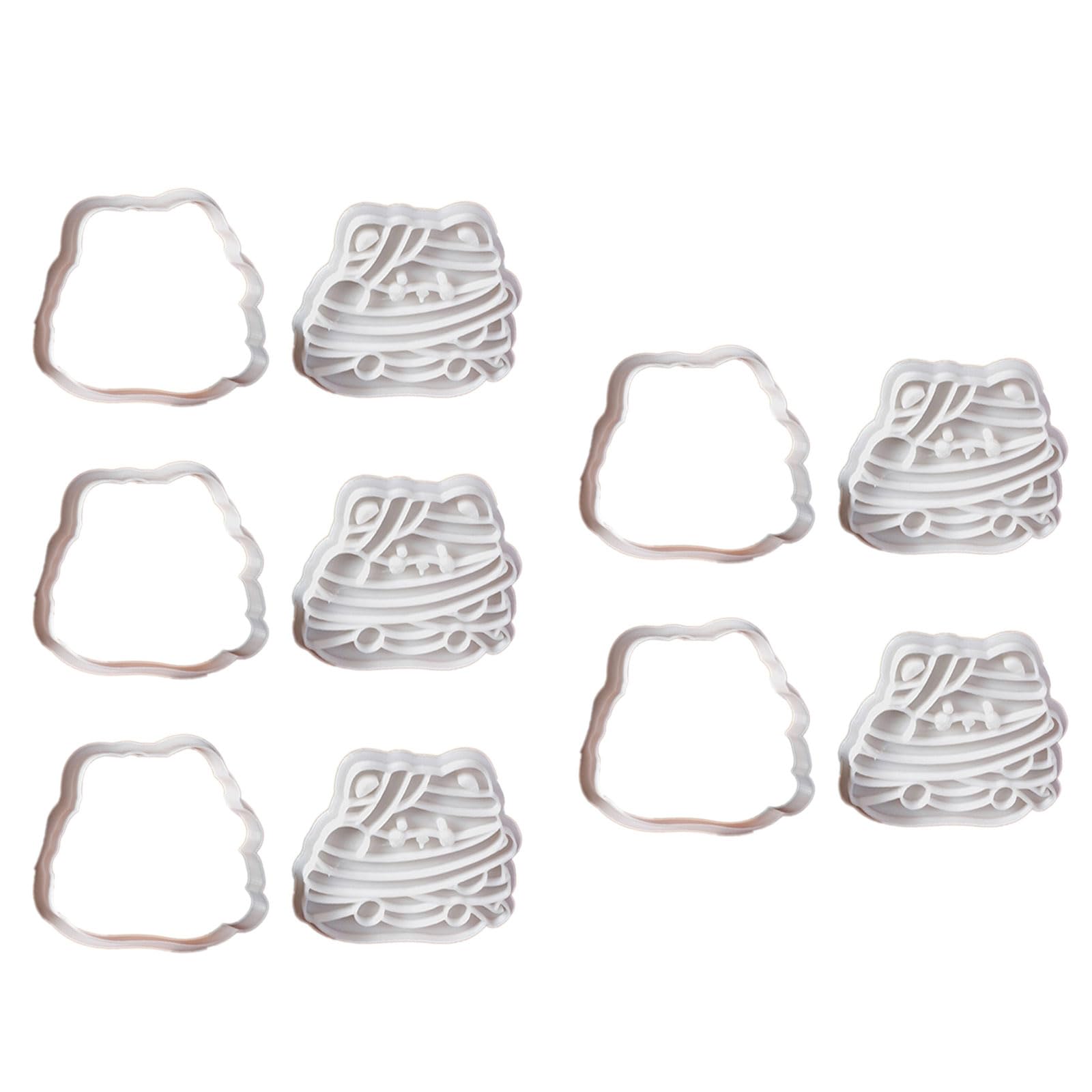 Elnwnnkc Mummy Bear 5Pcs Cookie Stamp Halloween Bear Biscuits Mold Fondant Biscuits Pastries Cutter Baking Decoration Supplies Halloween Bear Cutter For Baking