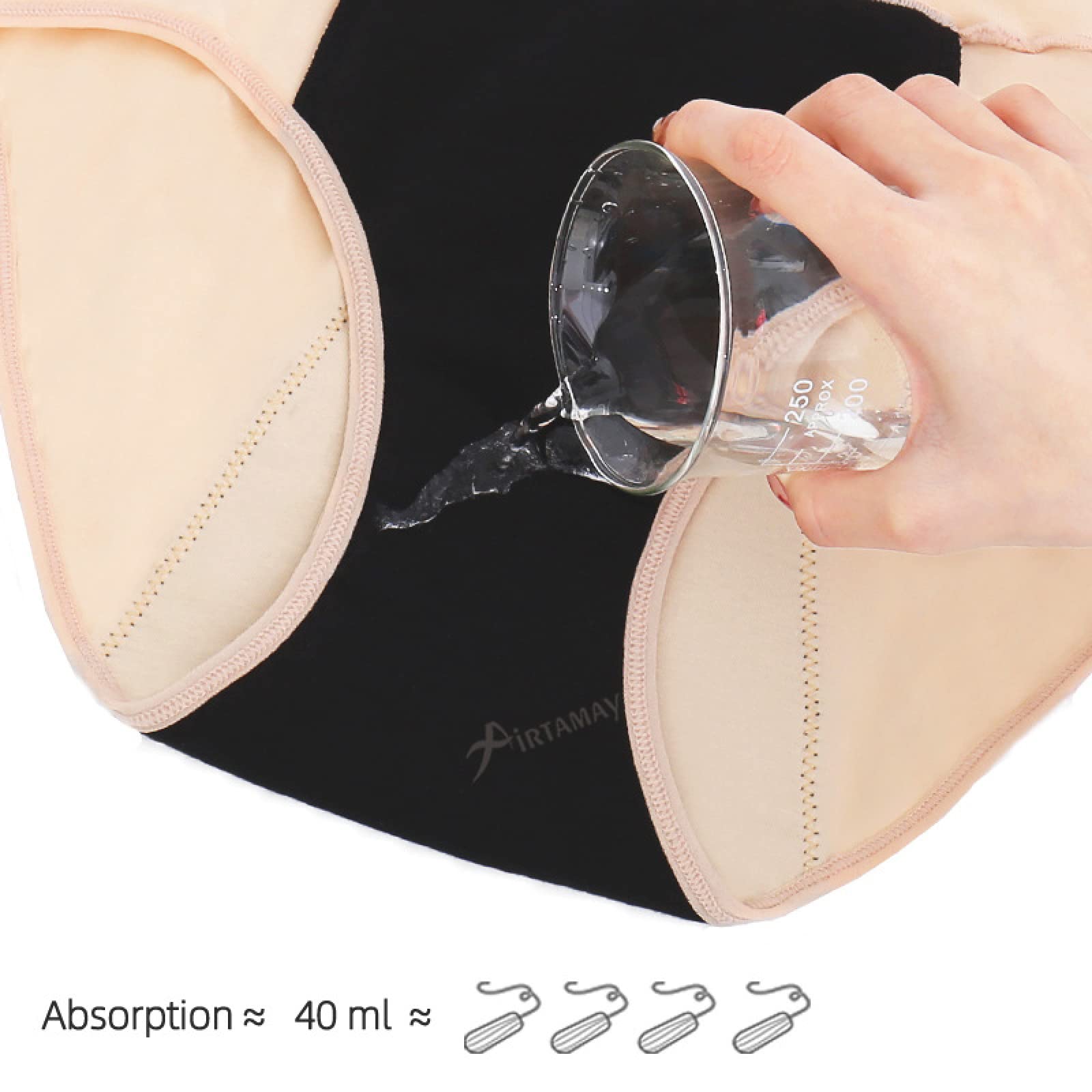 Bragas Mujer Algodon Bragas menstruales de Mujer a Prueba de Fugas absorbentes de Cintura Alta de algodón de 2/4 Uds Bragas menstruales de 4 Capas