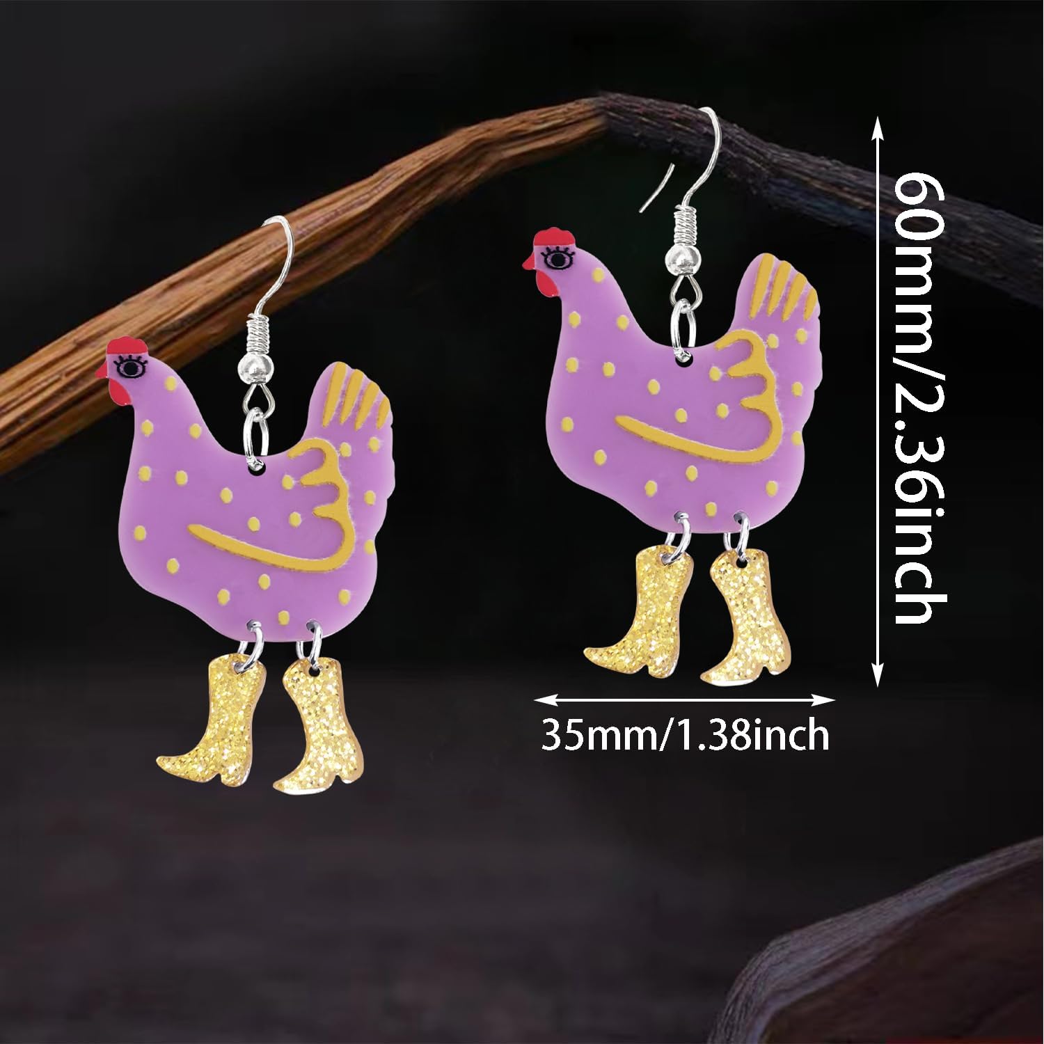 Funny Cute Kawaii Acrylic Big Hen Chicken Drop Dangle Earrings Thanksgiving Anime Turkey Animal Earrings for Women Fashion Charm Jewelry Gifts image 2