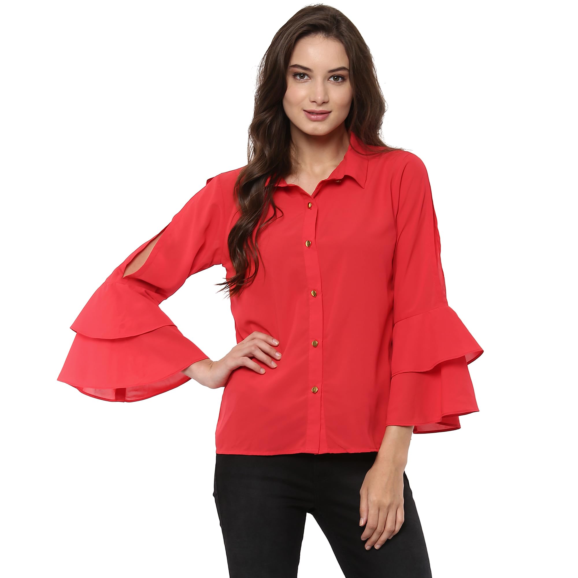pannkh Women's Solid Regular Fit Blouse-picture-11