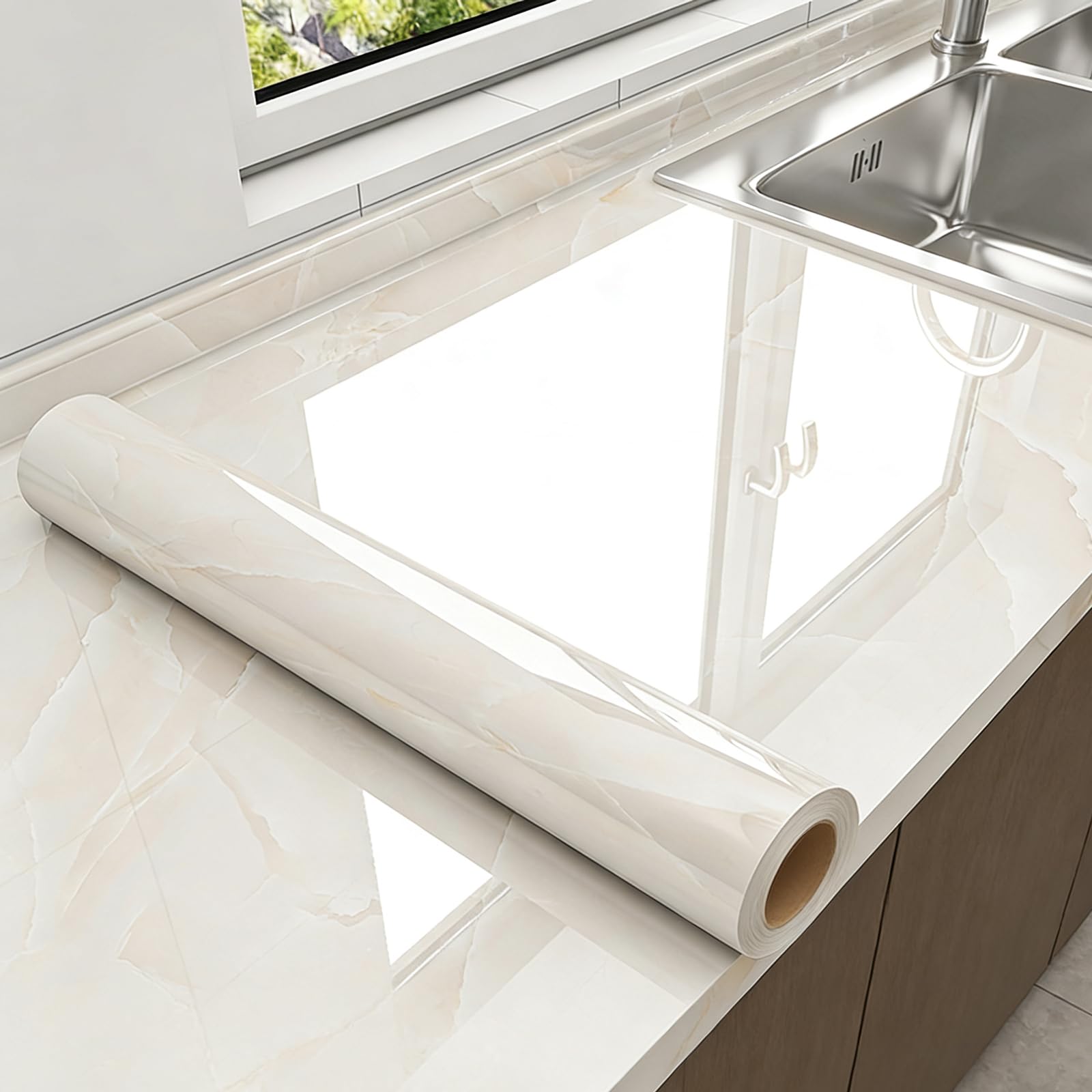 Foelanne Style K Back Self Adhesive Wallpaper, Marble Self Adhesive Contact Paper Multicolor Multiple Sizes(,60Cm*5M)