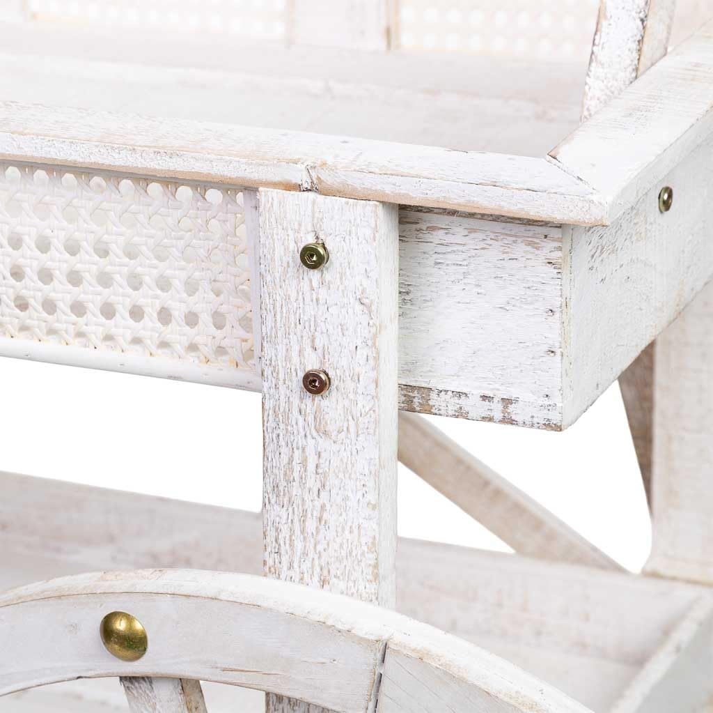 WANDERLUST DECO Carro expositor-estantería de madera 143x60x170h cm