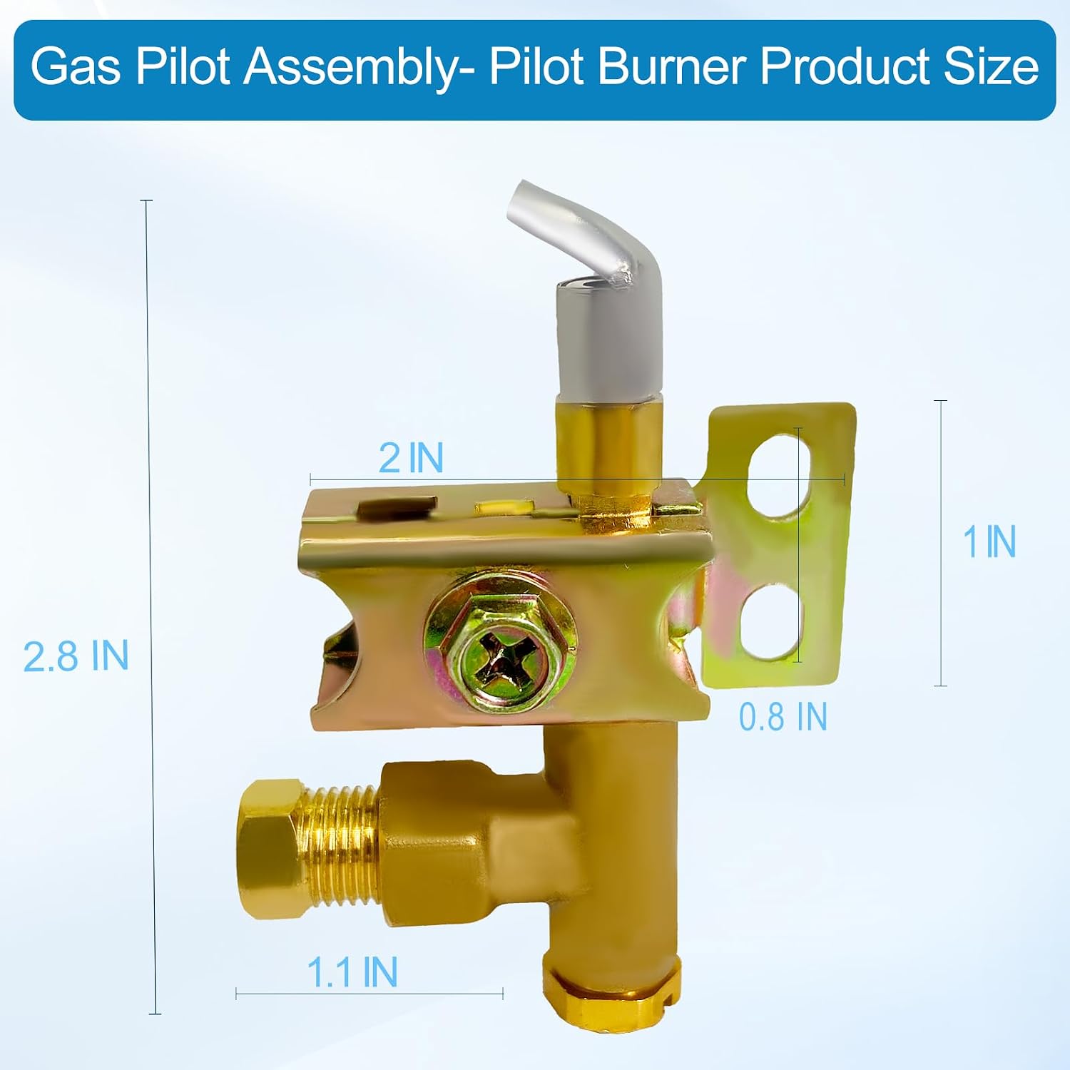 Pilot Burner Replacement Kit, One Way Flame Bracket Can Have Natural or LP Gas 1 Hole Propane/Butane Heavy Pilot Assembly, for Suitable for Fireplaces and Commercial Equipment.