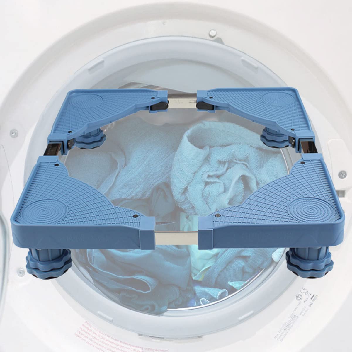 GLEAVI Base Ajustable para Lavadora y Soporte para Refrigerador 4 Pies, Altura Regulable, Antideslizante y Amortiguación para Mover y Fijar