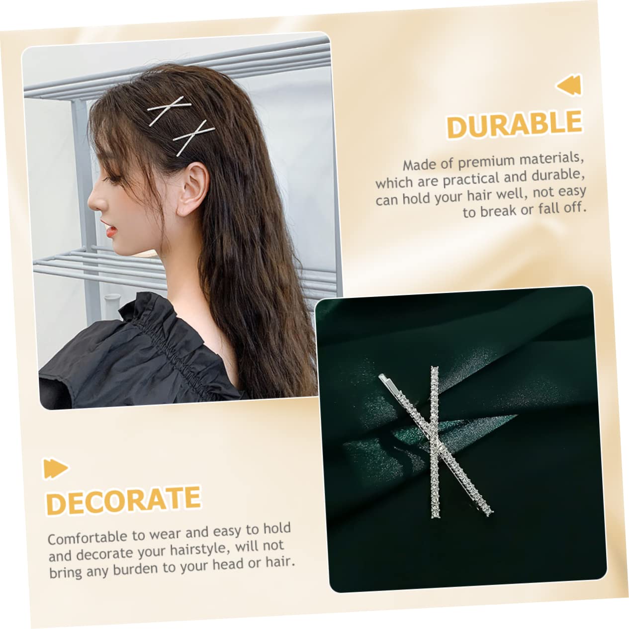 Housoutil 48 Piezas pasador de pelo de diamante accesorios para el cabello de mujer pasadores de pedrería para mujer decoración de horquillas de de imitación Gancho bien