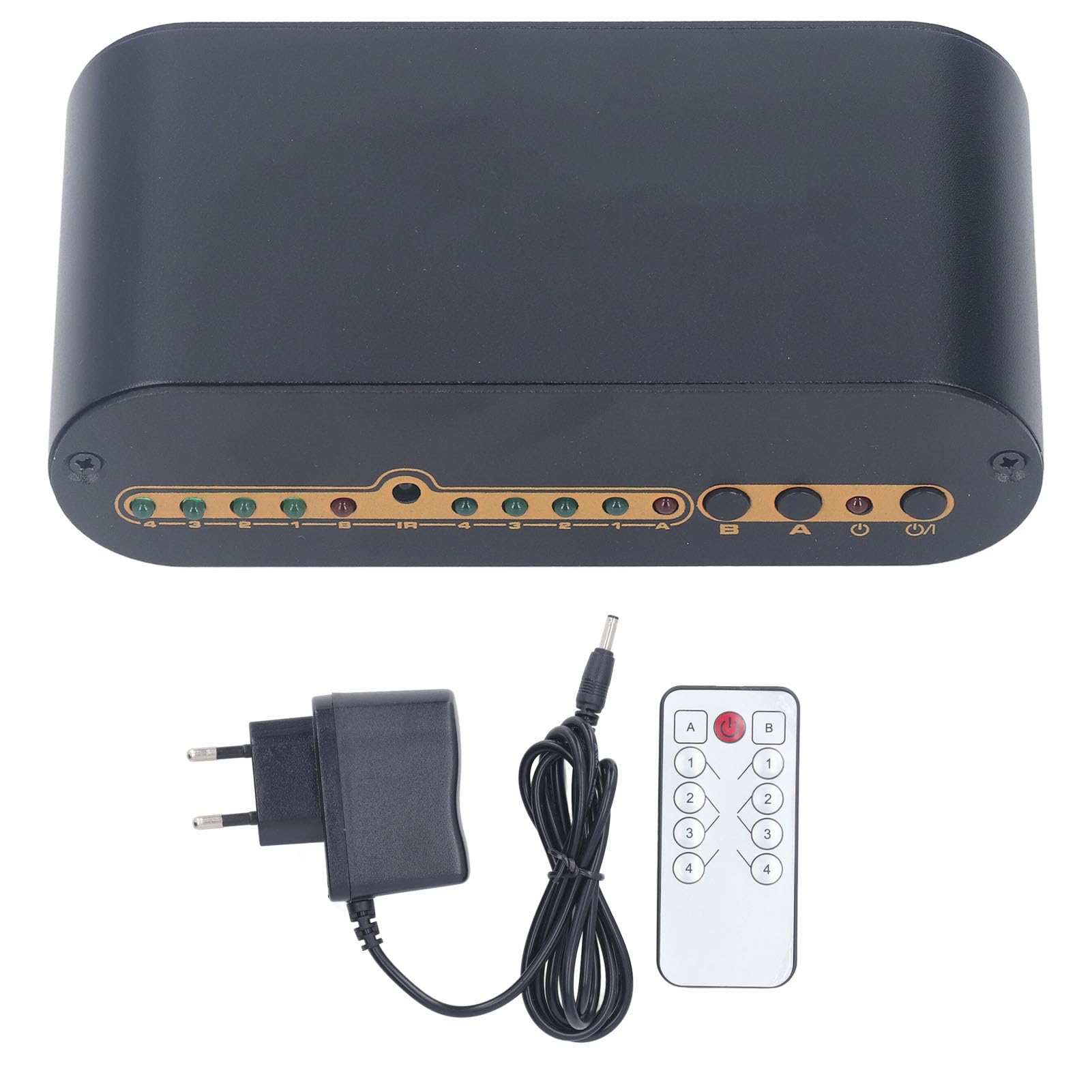 SPDIFSwitchOttico Digitale 4x2, SwitcherOttico Digitale per DVD HDTV, Switch Ottici a Matrice SPDIF 4x2 con Telecomando, 4 Ingressi 2 Uscite (Spina europea)