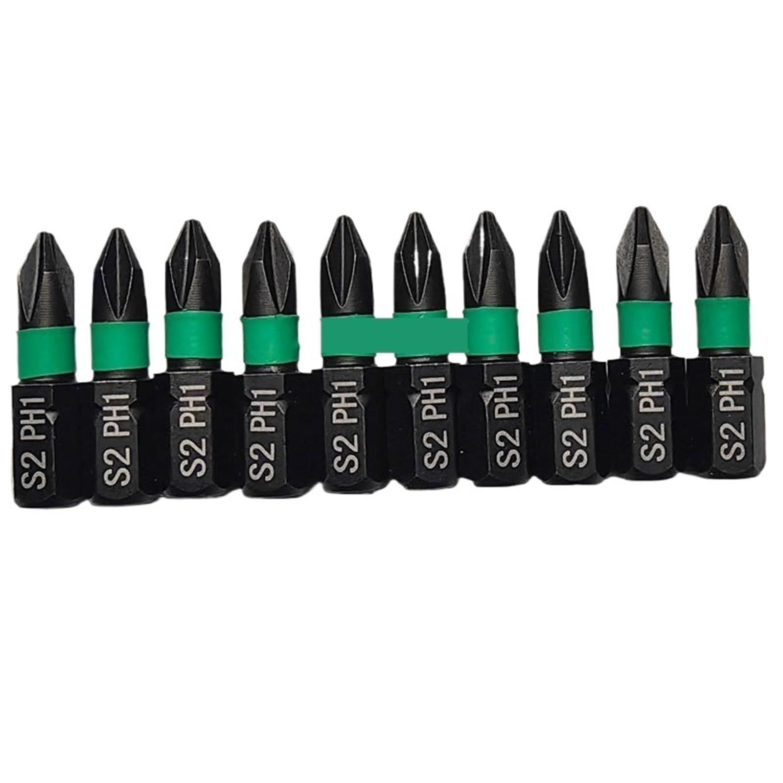 Eretyret Ph1-10Pcs 10 Piece Pz1/Pz2/Pz3/Ph2 S2 Alloy Steel Screwdriver Bit Set 25Mm Professional Work Tools Easy To Carry(Ph1-10Pcs)