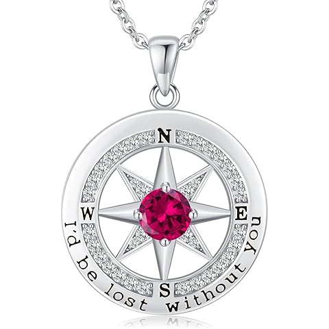 S925 Necklace Gift for Wife |Compass Jewelry |Women Anniversary |Sterling Silver |G...