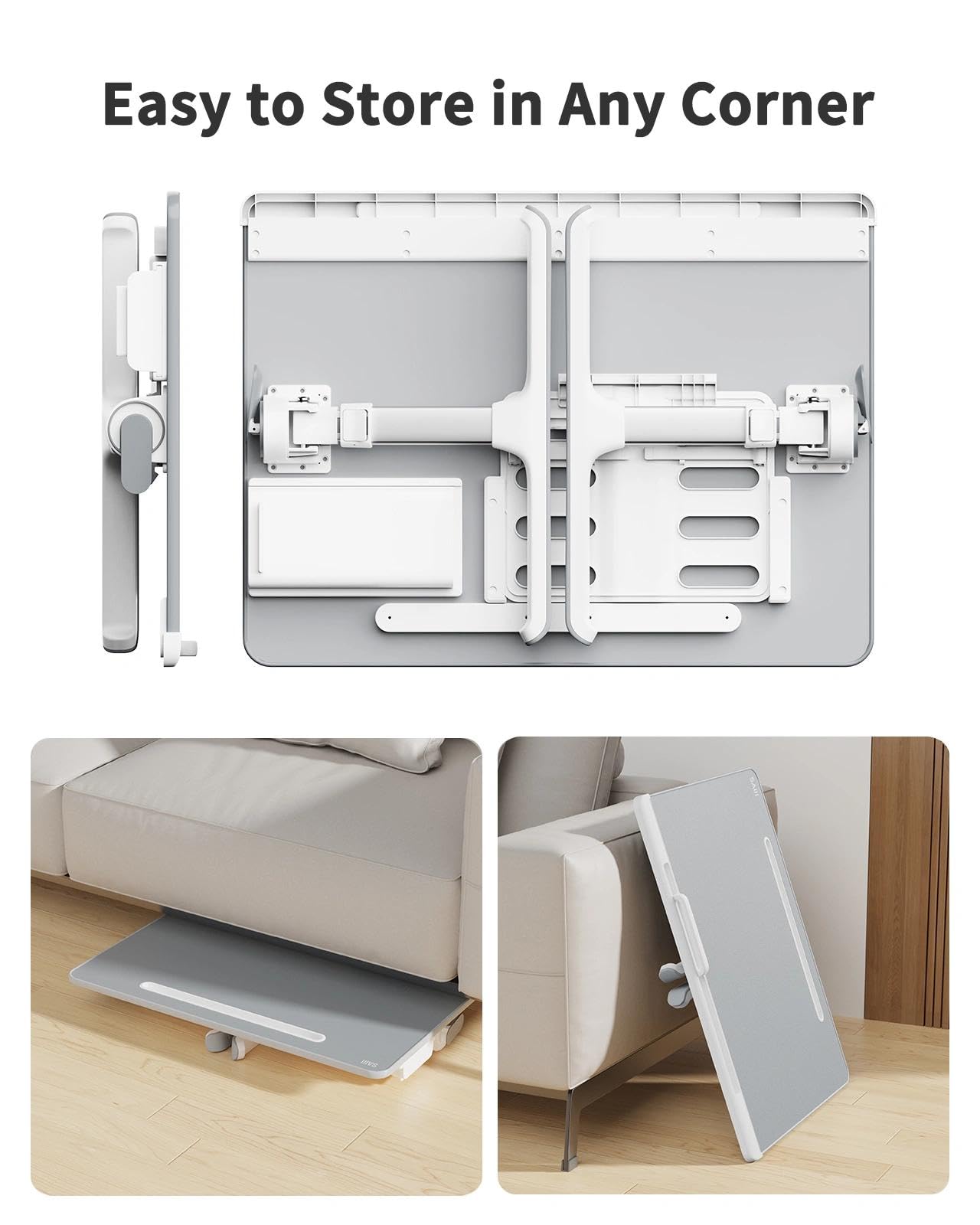Laptop tray SAIJI 60 45cm Table lap for bed Multi-purpose Premium Lapdesk Height Angle adjustable with Book Stand — view 6