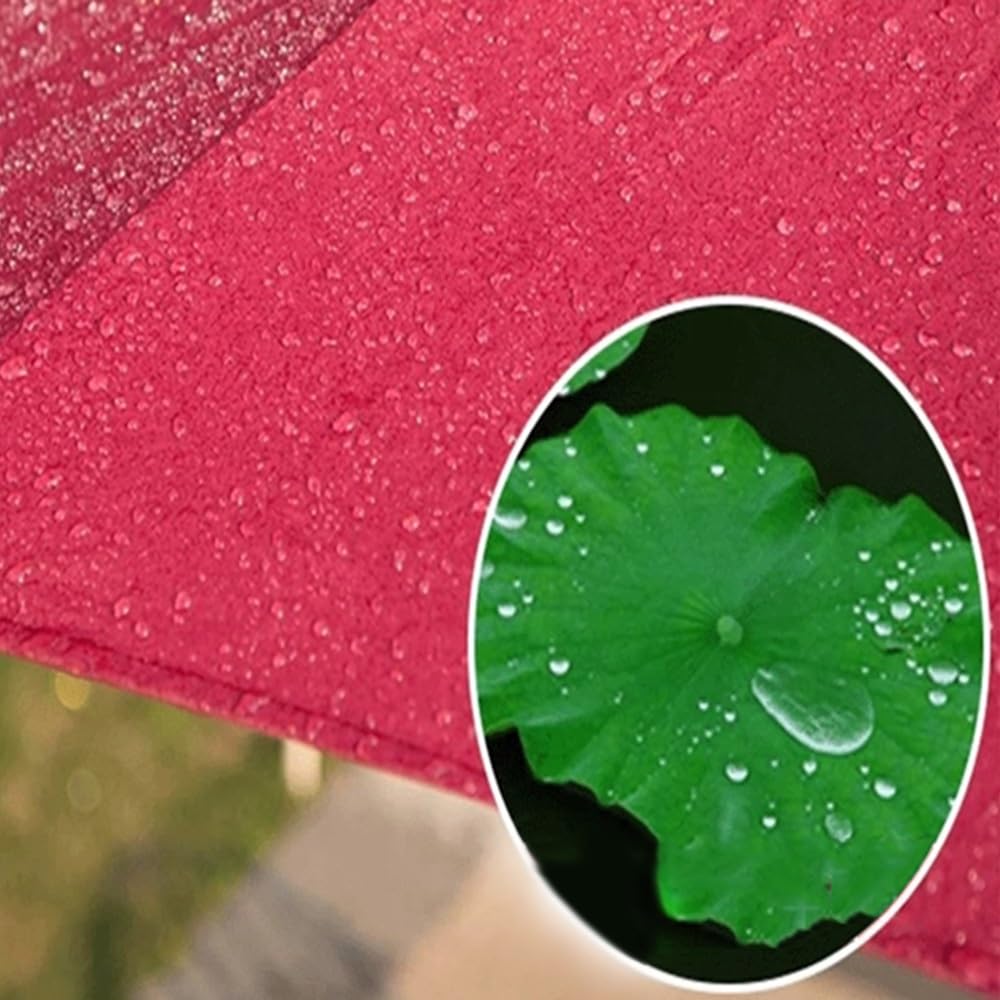 Ombrellone Da Esterno Impermeabile Ombrello Da Patio Doppio Tetto | 270cm Ombrellone Da Giardino Con Manovella In Legno Ombrellone Da Balcone Palo In Acciaio