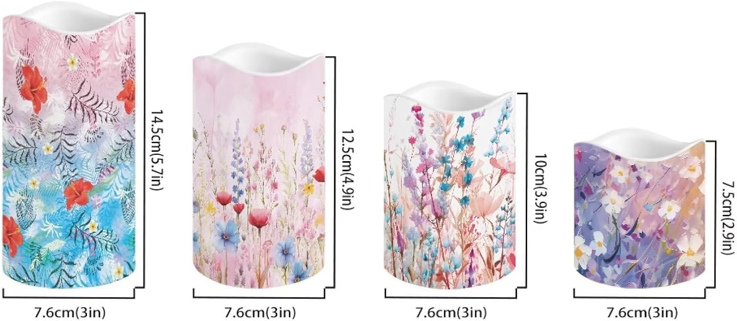 Ystardream Candle Sets for Women Gift Elegant Flower Flickering Flameless Candles Unity Candles for Wedding Ceremony Set,Beautiful Addition to Any Dinner Table,Bedroom,Outside Party