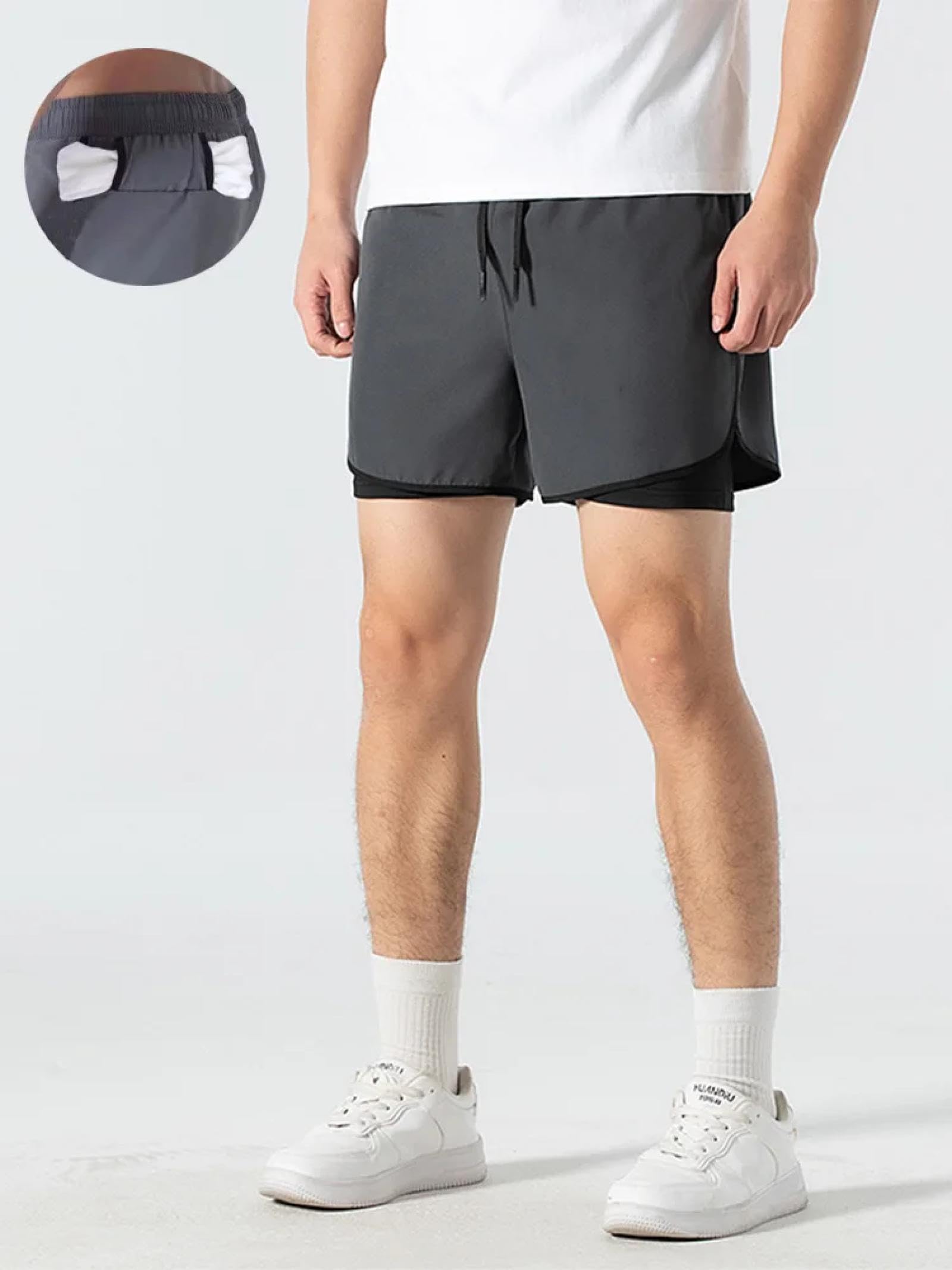 Pantaloncini Uomo Shorts Sportivi Tasche Pantaloncini Uomo Dry Sports L(30) Verde Militare