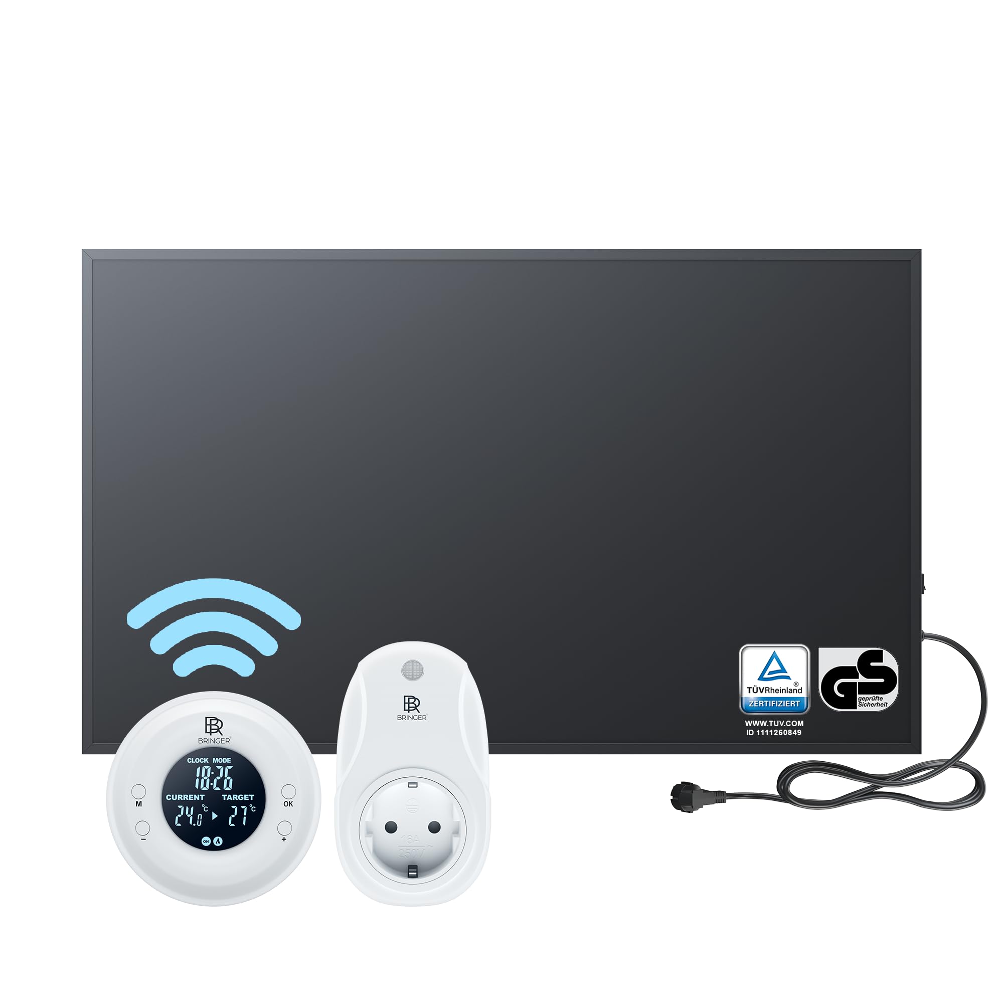 BR Bringer® Infrarotheizung 700 W Thermostat Fernbedienung