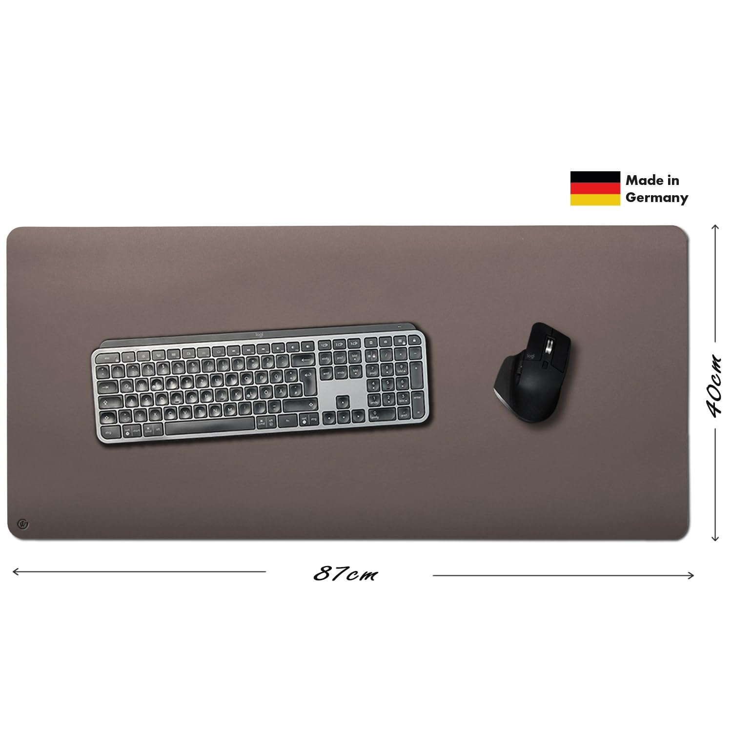 Schreibtischunterlage, Schreibunterlage aus Linoleum mit Korkunterseite – Ökologisch, Nachhaltig & 100% Natürlich – Made in Germany (Mauve, 87x40cm)