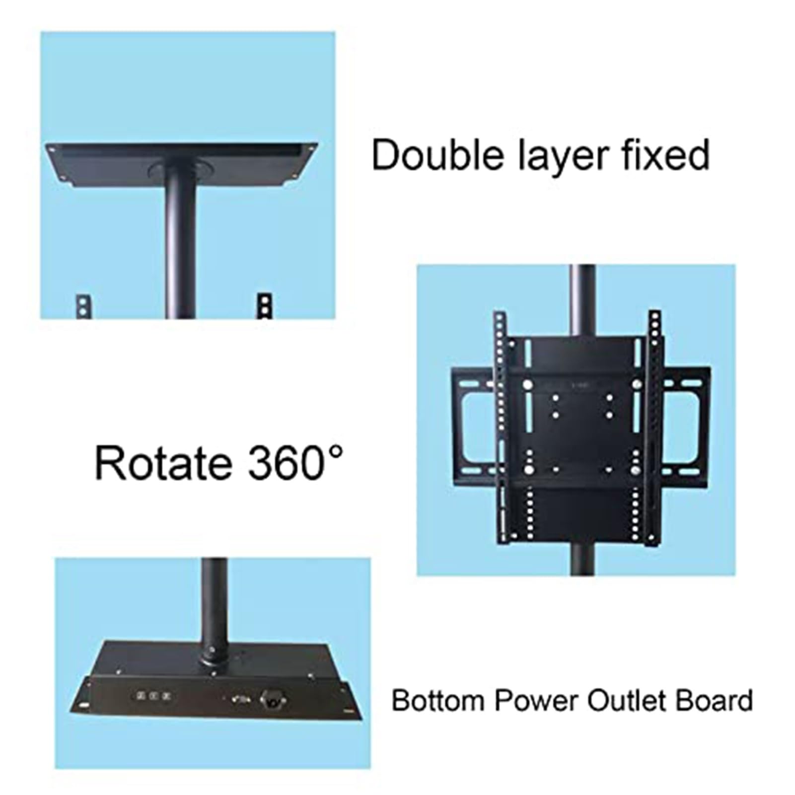 Supporto TV a Parete motorizzato Girevole, Supporto da Pavimento con Telaio Girevole a 360 Gradi per TV LCD, divisorio, Telaio Girevole, Mobile TV Girevole, Base gi,B-32-55 inch LED Screen