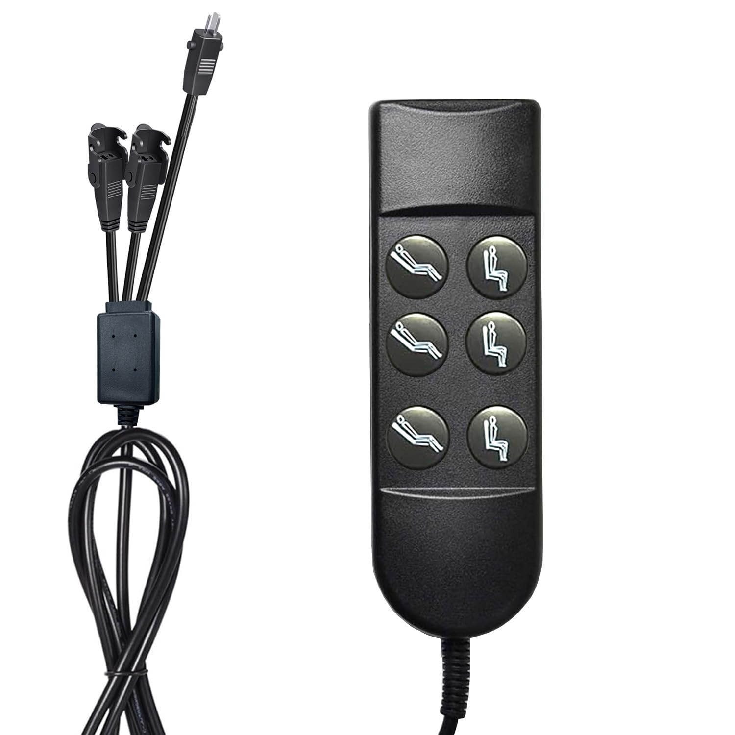 SZAWINLI Electric Recliner Switch,6 Key Double Motor 01 Male + Double Motor 01 Female Interface Electric Sofa Manual Controller,Suitable for Okin