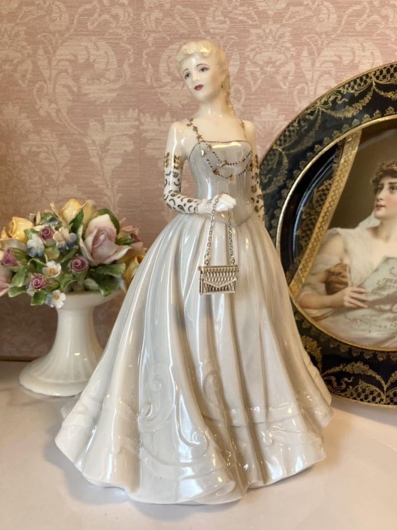 【限定品】ロイヤルウースター フィギュリン 陶器人形 パール シルバー ドレス Amazon | 限定品ロイヤルウースター フィギュリン 陶器人形 パール