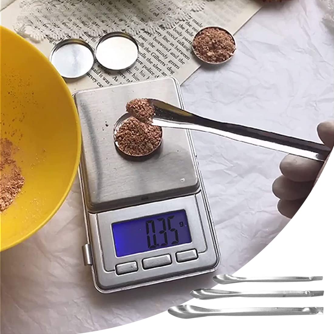 6 morceaux de cuillères de laboratoire, des cuillères en acier inoxydable, des cuillères de laboratoire, des cuillères miniatures d'échantillonnage, des cuillères médicales pour le mélange