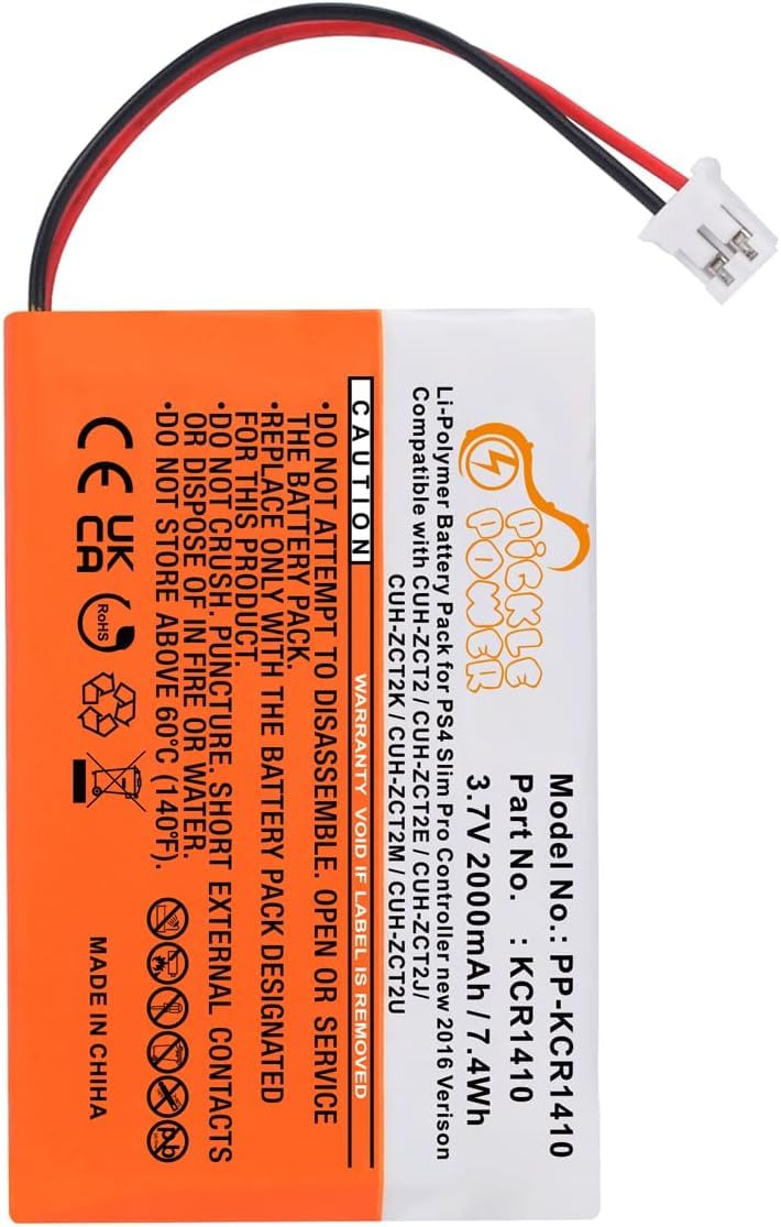 PS4 Controller Akku, Pickle Power 2000mAh KCR1410 Akku für Sony PS4 Slim Pro Controller 2016 Version(3,5mm Schnittstelle) CUH-ZCT2/CUH-ZCT2E/CUH-ZCT2J/CUH-ZCT2K/CUH-ZCT2M/CUH-ZCT2U
