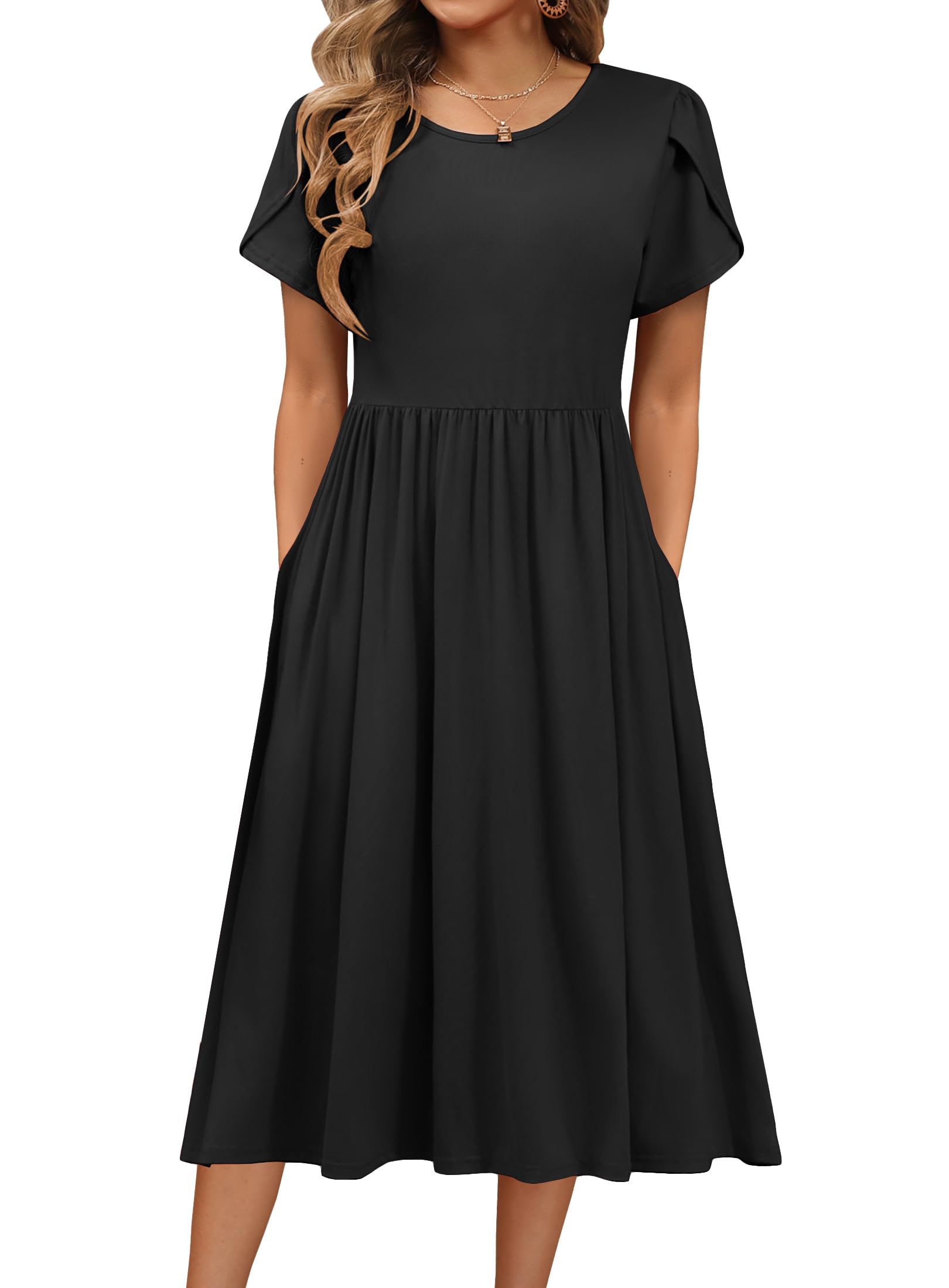 Short Sleeve Midi Lycra Column Regular Casual Dress ser18271