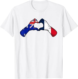 Australia France Flag Australian French Heart T-Shirt