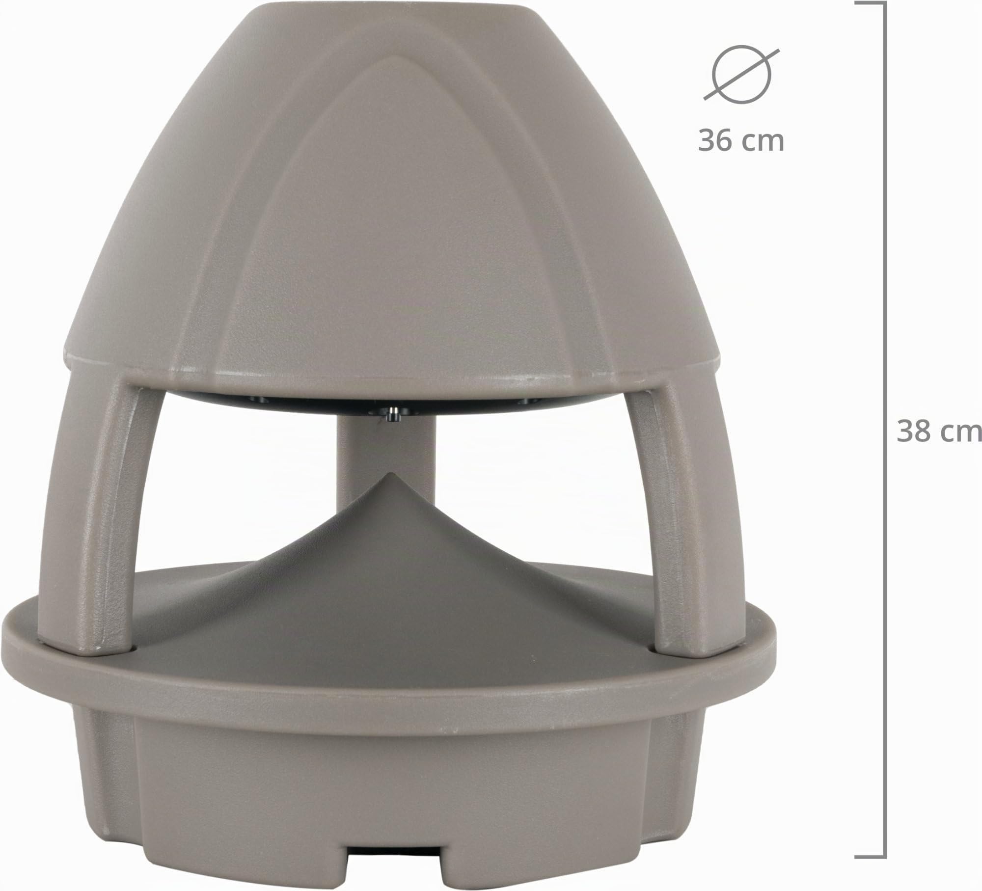 McGrey WPL-660GY BT Paire d'Enceintes Extérieures 360° - 2 Enceintes Jardin Actives 2 Voies - Portée Bluetooth® env. 10 mètres - Diffusion sonore à 360° - Résistantes à l'eau et aux UV (IP56) - Gris