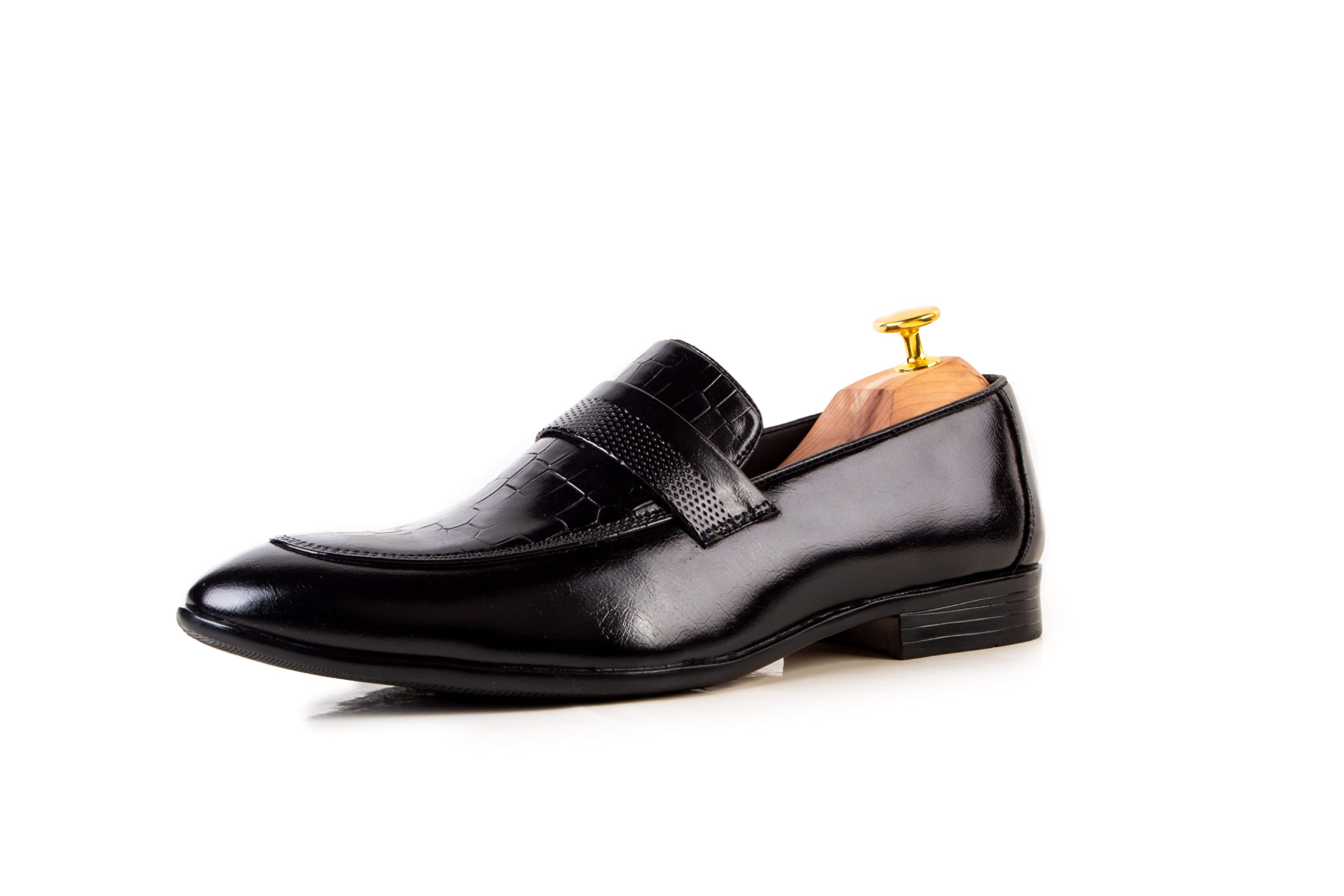 CLIFF FJORDCohen Men's Faux Leather Formal Moccasin | Bespoke Slip On Shoes Without Lace/Loafer | Italian Finish