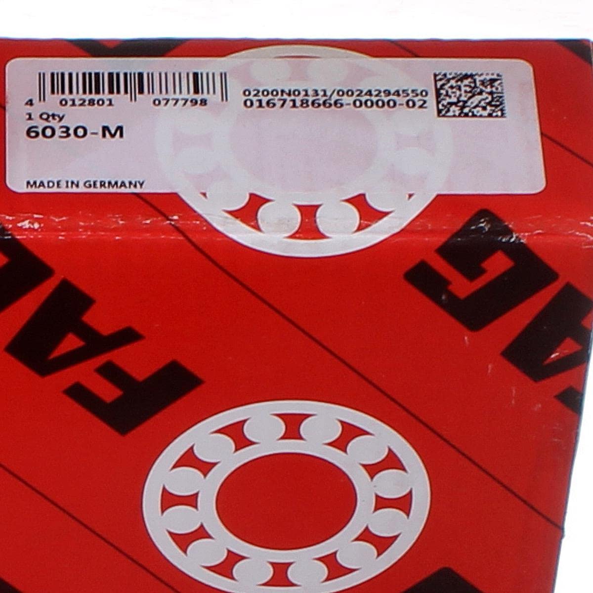 FAG 6030 m Radial rodamientos, sola fila, ABEC 1 Precision, Open, remoción de jaula de latón, normal, métricas, ID de 150 mm, 225 mm OD, 35 mm de anchura, 6300RPM máxima velocidad de rotación, 28000lbf estática capacidad de carga, capacidad de carga dinám