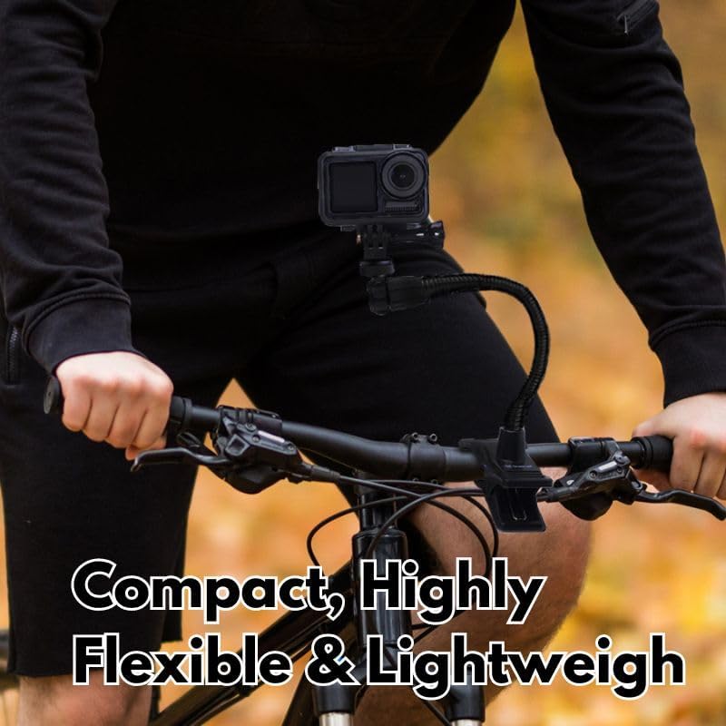 Miniatura 4 de GRIFITI Nootle - Soporte flexible de metal negro con cuello de cisne flexible de 14, 20 roscas, cuello de ganso macho hembra para cámara,