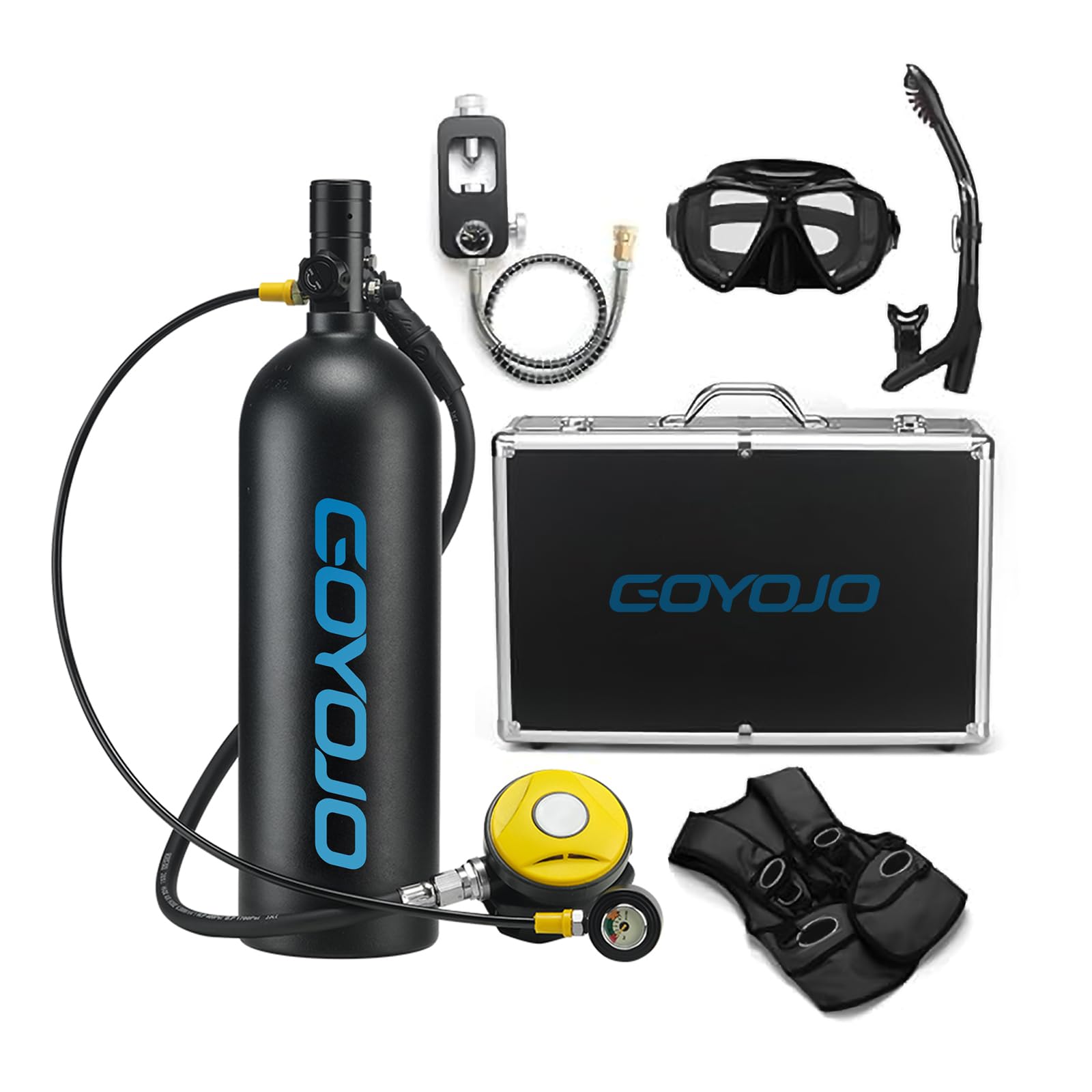 Scuba Tank Diving Gear 2L Mini Scuba Tank Oxygen Cylinder 25-30 Minutes Underwater Breathing Diving Tank Kit for Exploration Emergency Rescue Snorkeling Fishing Professional and Amateur Divers : Sports & Outdoors