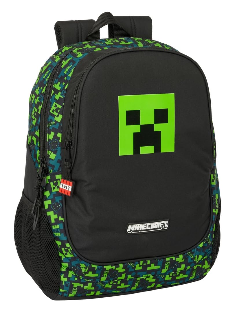Safta MINECRAFT TNT - Mochila Escolar Infantil, Ideal para Niños de Diferentes Edades, Cómoda y Versátil, Calidad y Resistencia, 32x16x44 cm
