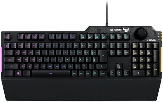 ASUS ゲーミングキーボード RA04 TUF GAMING K1/JP 専用ボリュームノブ 防水 RGB照明 リストレスト