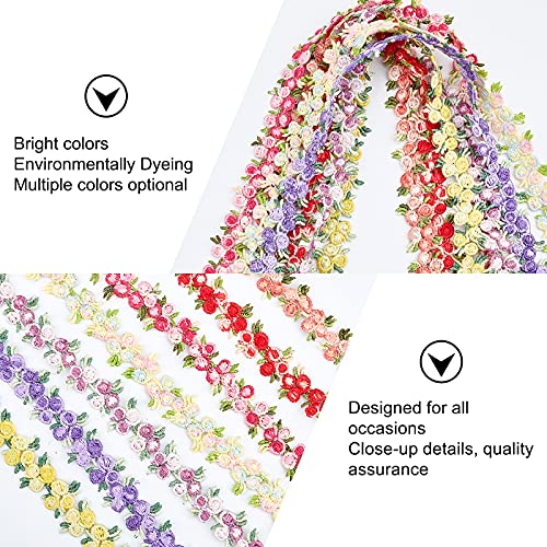 GORGECRAFT 5 Yards Flower Trim Ribbon Light Purple Flower DIY Lace Applique Sewing Craft Lace Edge Trim for Wedding Dresses Embellishment DIY Party Decor Clothes - Image 4