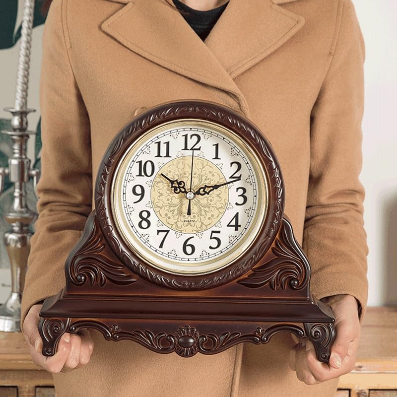 Orologio da camino alimentato a batteria, pannello in vetro ad alta definizione con quadrante facile da leggere per decorazione mensola soggiorno