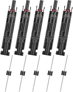 5 PCS PV Solar Panel Connector Male/Female 30A Built-in Diode Inline Fuse Solar Wire Connectors Waterproof Anti-backflow