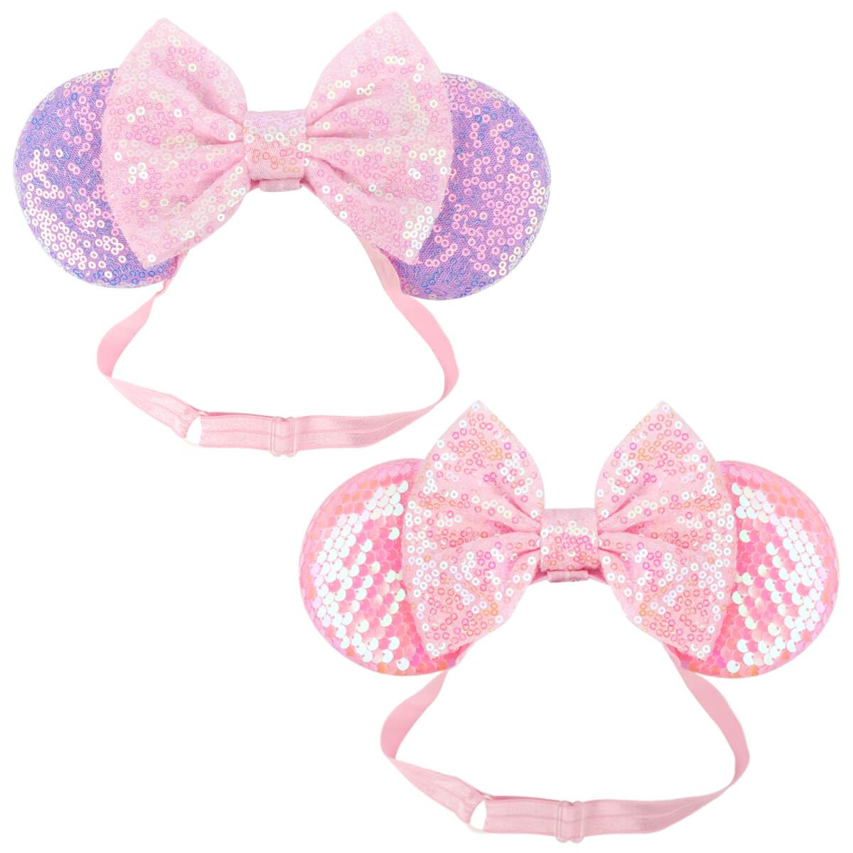 AQOKKA Mouse Ears Headbands with Bow Minnie Ears Cosplay Costume Hair Accessories for Women Birthday Party Decoration