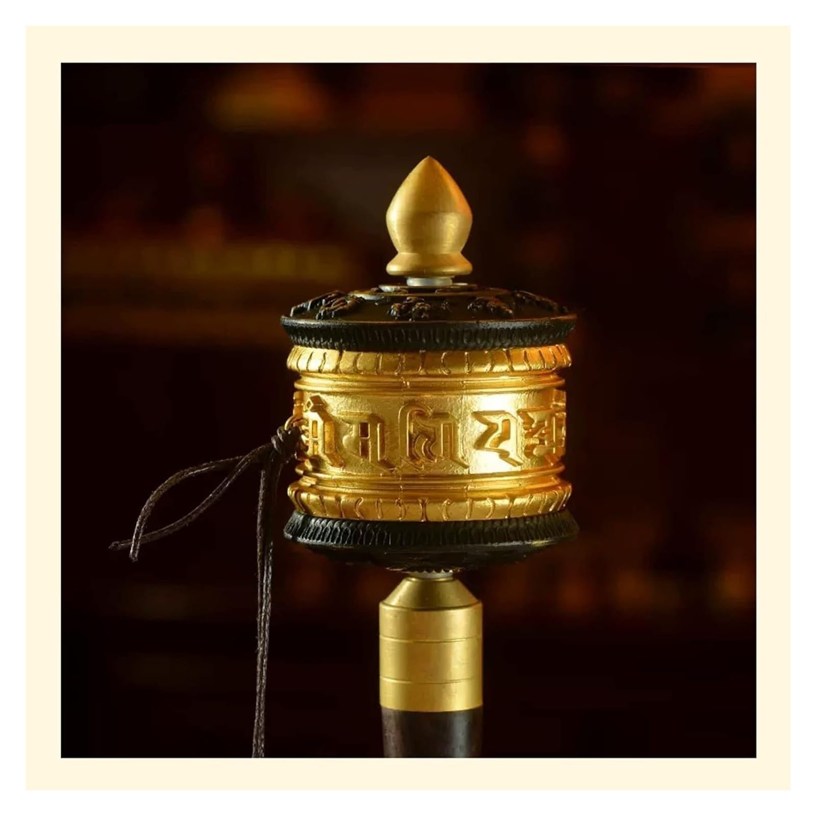GDHKDDFL Compact portable prayer wheels, Copper Hand Held Prayer Wheel Tibetan Buddhist Handmade(Unique Colour)