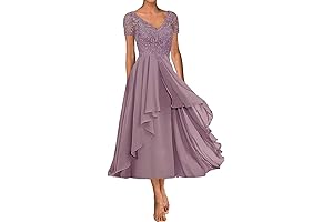 Bollame Tea Length Mother of The Bride Dress