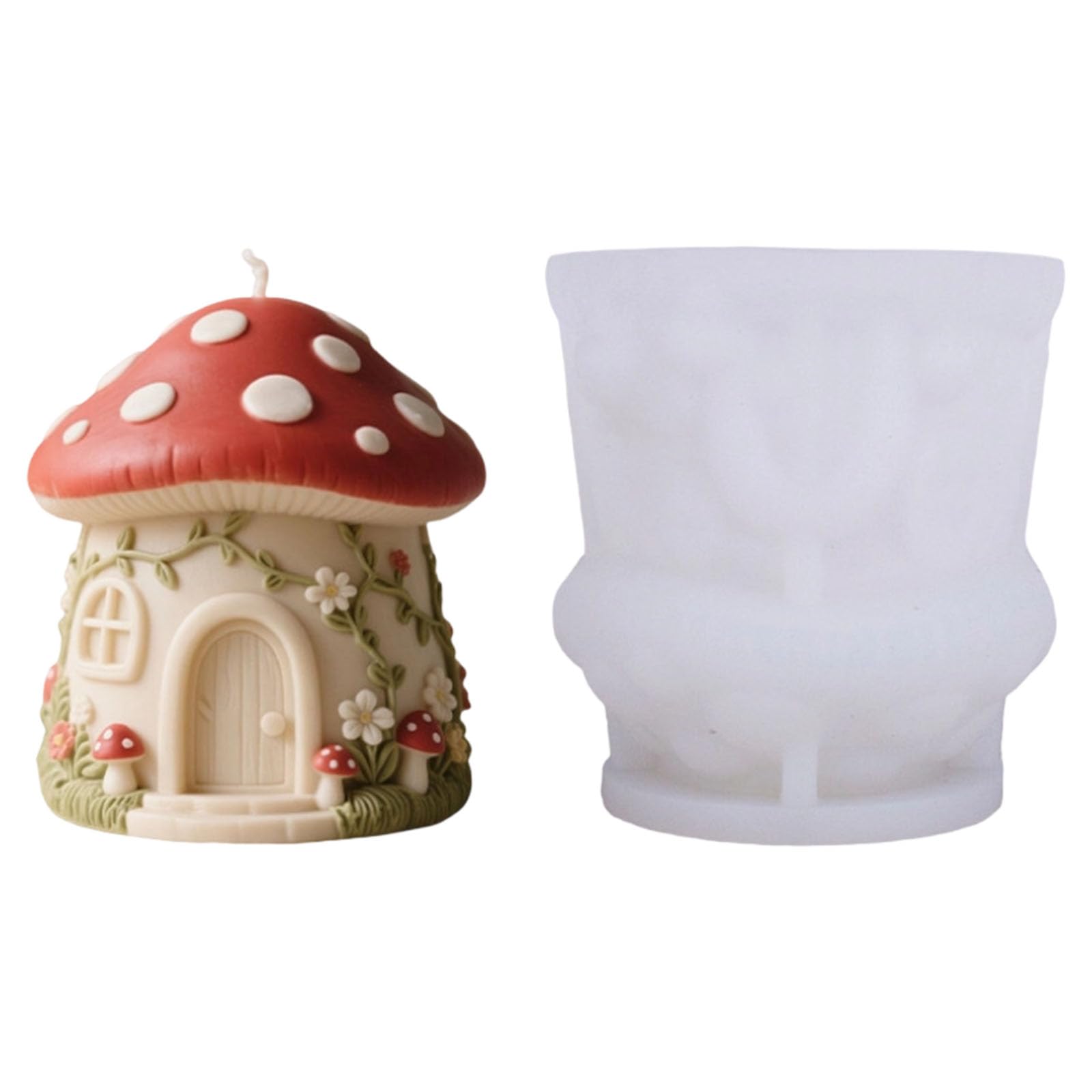 Tsophreniq Mushroom House Silicone Mold Christmas for Soap Chocolate Baking Making Molds