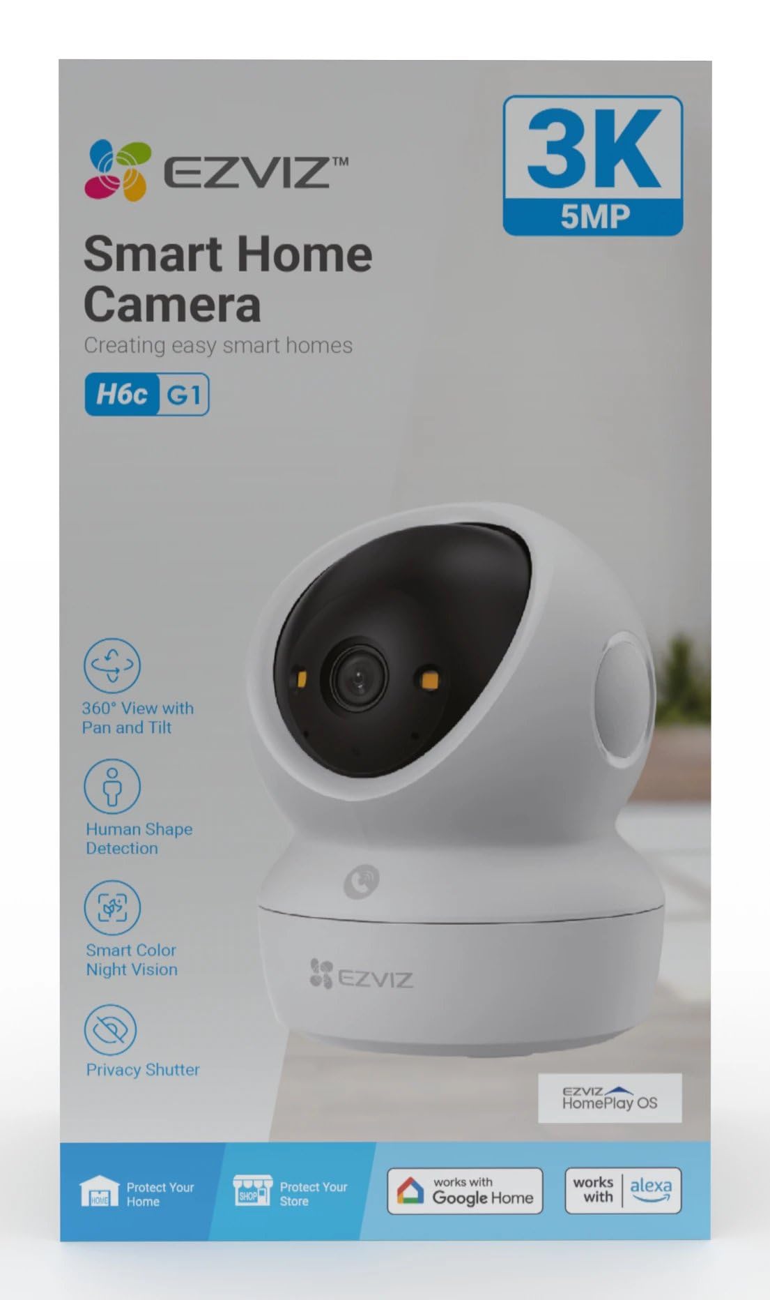 EZVIZ CAMARA WIFI INTERIOR H6C G1 3K PANORAMICA-INCLINACION