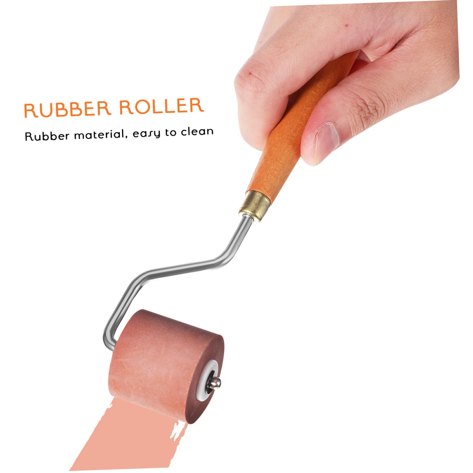 3 Stück Gummiwalze für Druck Druckwalze aus Gummi Holz und Edelstahl 1/2/3cm Rollenbreite für Kunstprojekte