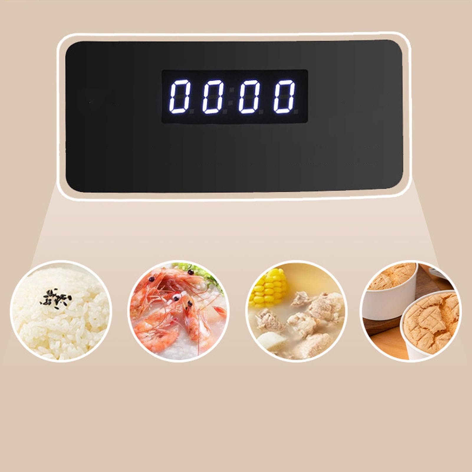 Haofy Urządzenie do Gotowania Ryżu, Nieprzywierający, Elektryczny, Gorący Garnek, 3 L, 500 W, z Koszem do Gotowania na Parze, Makaronu Ramen, Menu 8 W 1, Zaprogramowane 24 (Wtyczka UE 220 V)