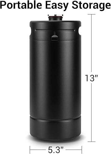 Miniatura 7 de Mini barril de 128 onzas, barril de acero inoxidable para el hogar con recubrimiento en polvo negro mate sin arañazos para mantenerse fresco para