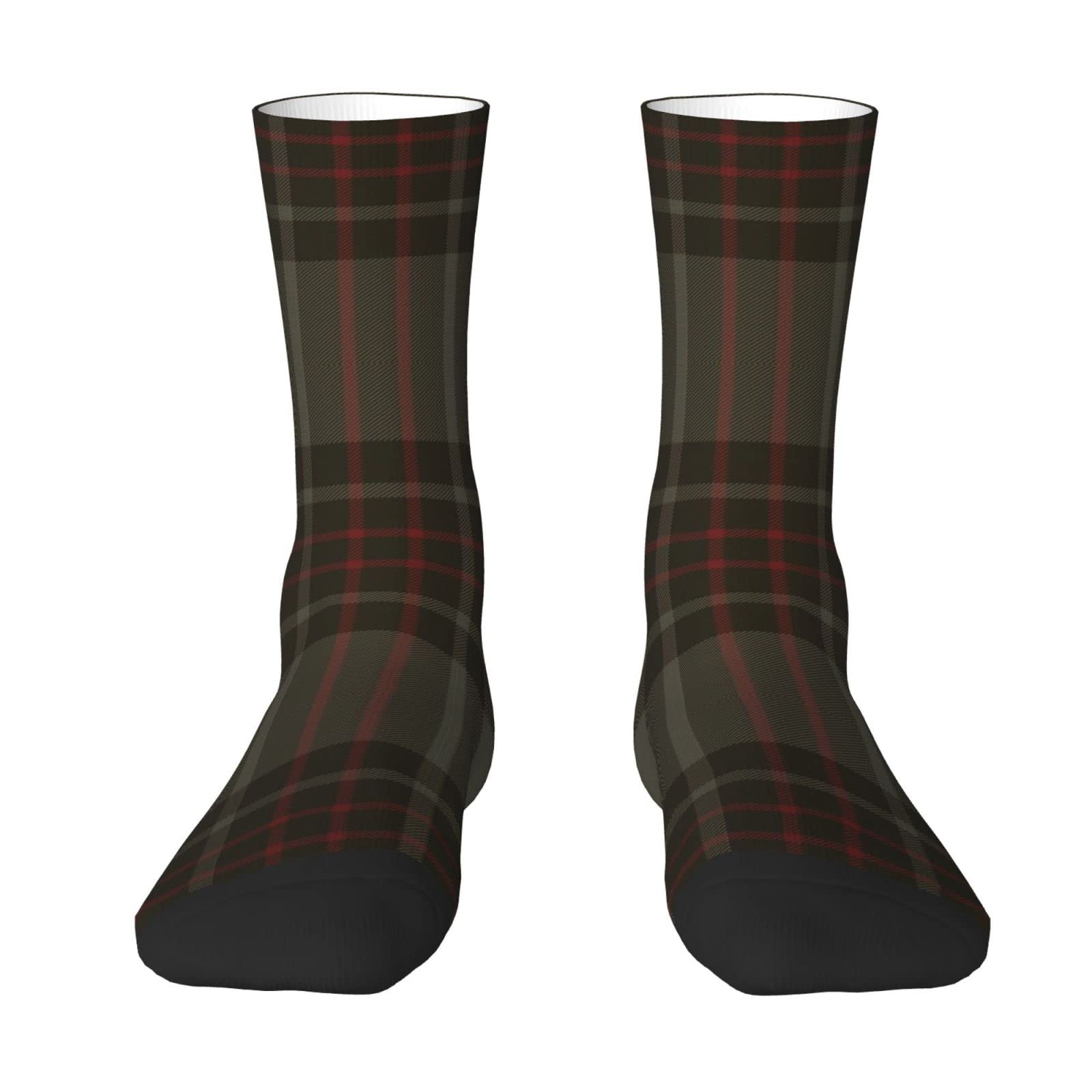 Chjdofong Unisex Flynn Clan Tartan Plaid Crew Socks For Men Women, Athletic Socks Novelty Fashion Casual Tube Sock Sports Dress Socks