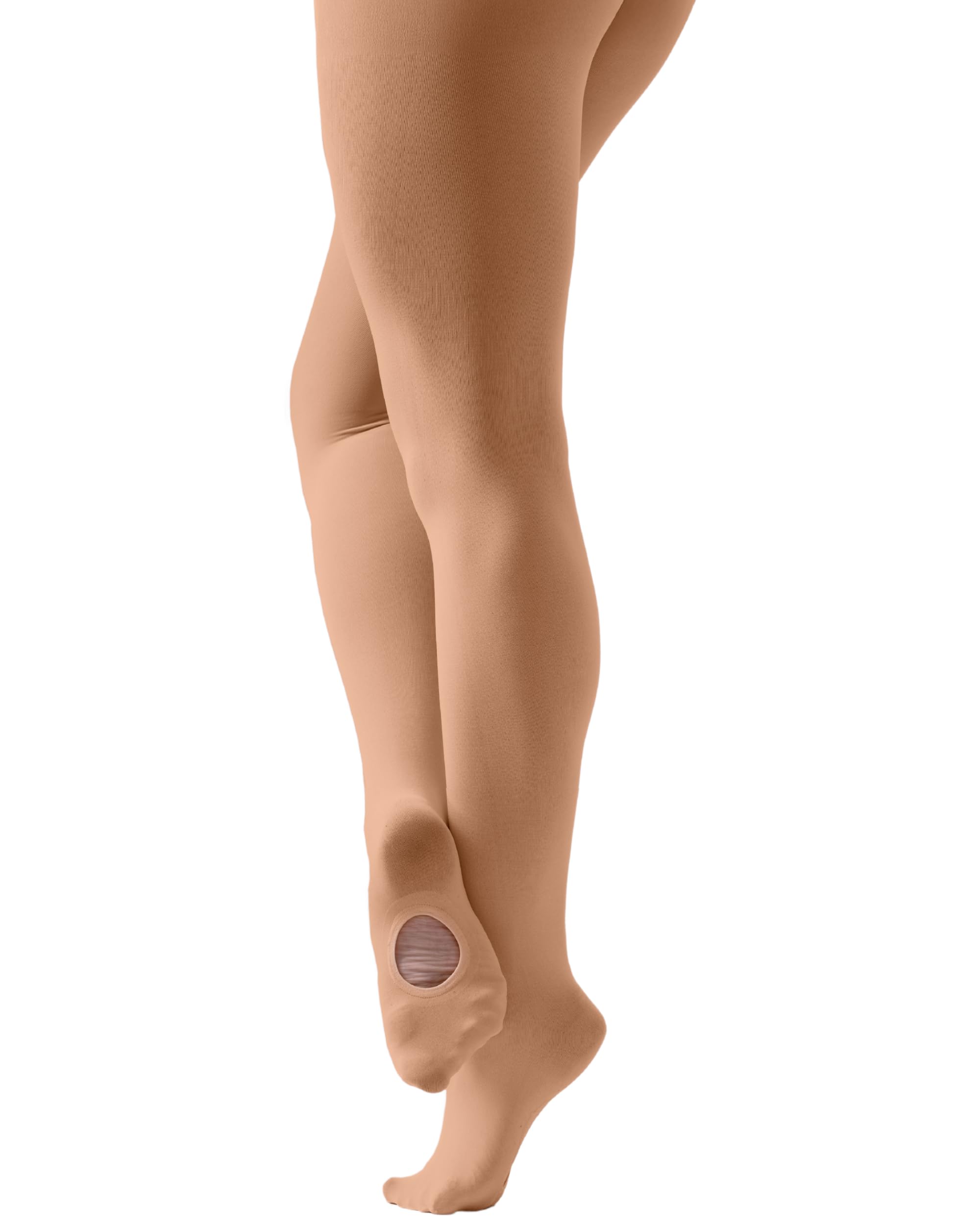 Silky Dance Women's Tan High Perf Convertible Ballet Tights For Xl-2Xl