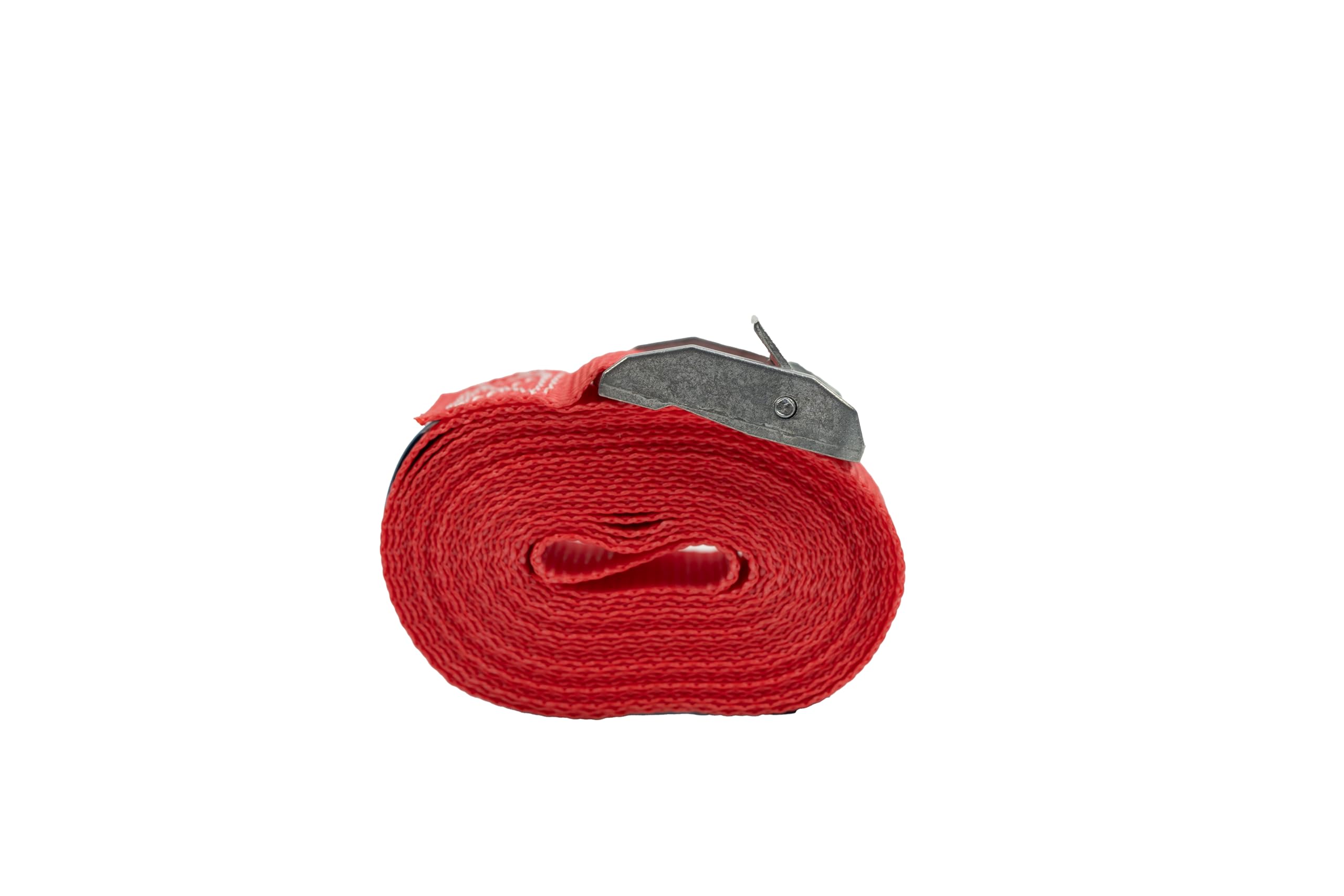 DoZurr 250 Lot de 10 Sangles d'arrimage avec Serrage de Sangle, 1 pièce, Charge maximale : 250 kg, Largeur : 25 mm x Longueur : 4 m, Rouge, pour Barres de Toit et cerclage