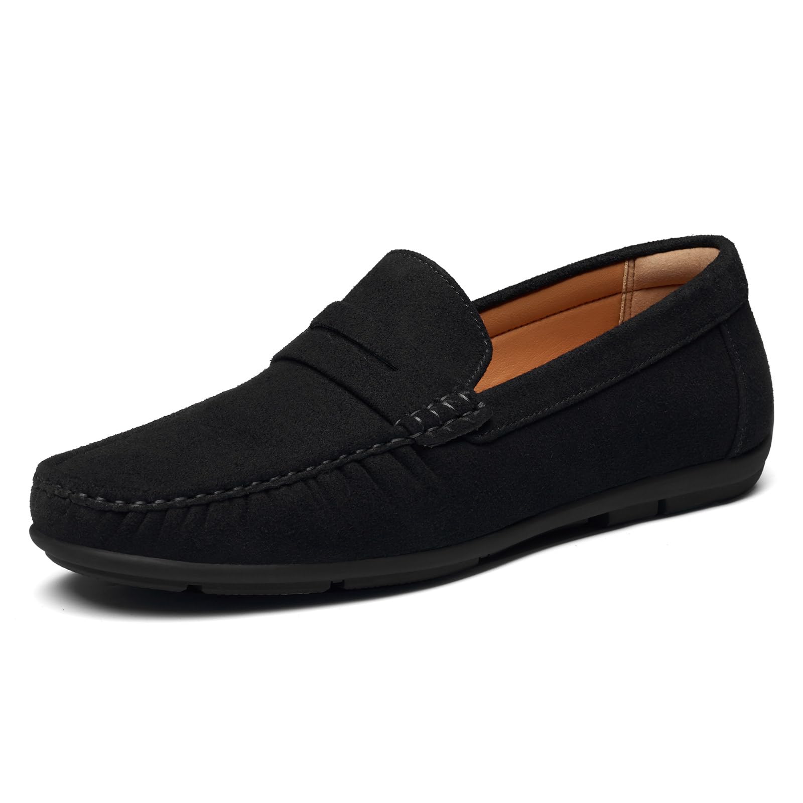 HEEZ Men's Loafers Slip On Dress Shoes Penny Loafers Leather Casual Driving Boat Shoes for Men