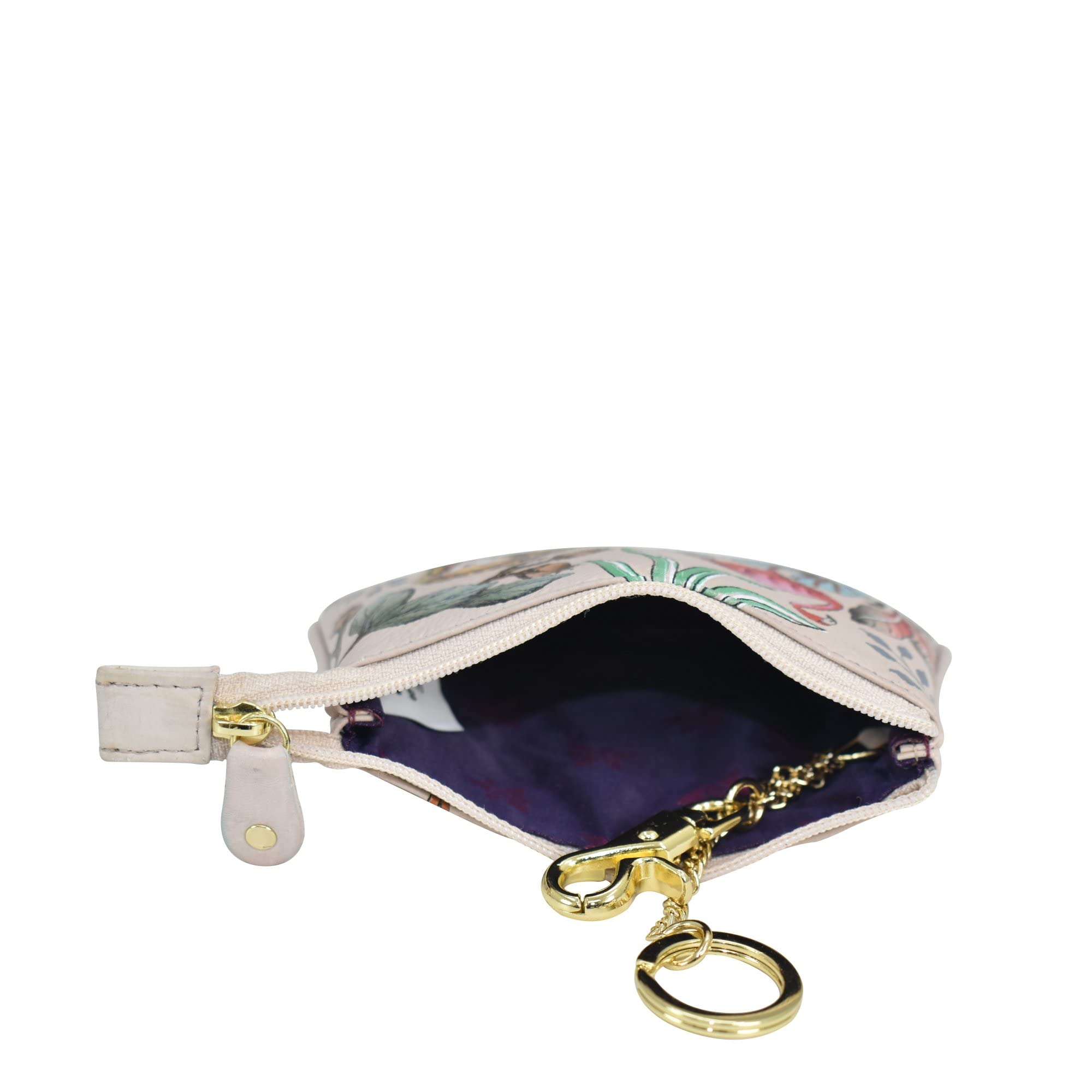 Anuschka Women’s Leather Coin Purse – Hand-Painted Genuine Leather Coin Purse with Secure Closure - 1107, African Adventure 1