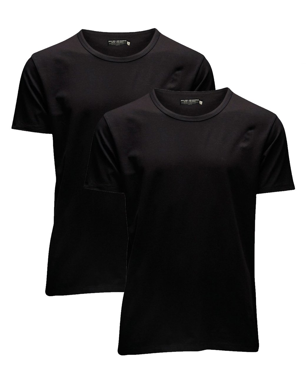 JACK & JONES Men's Crew Neck T-Shirt Basic 12058529 Pack of 2, black, XL