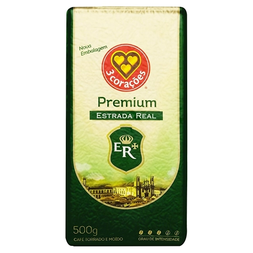 3 Corações Café Torrado e Moído Premium Estrada Real, 500G vácuo 3 Corações Café Torrado e Moído Premium Estrada Real, 500G vácuo